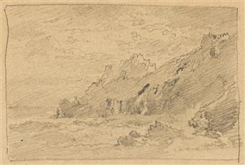 WILLIAM TROST RICHARDS Three pencil drawings of coastal scenes.